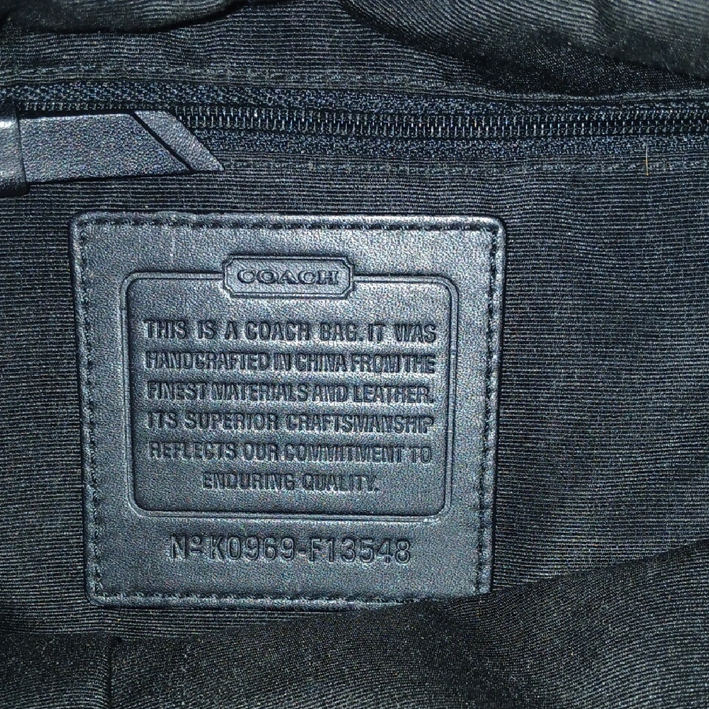 Coach Black and Tan Signature Tote - Picture 2 of 7